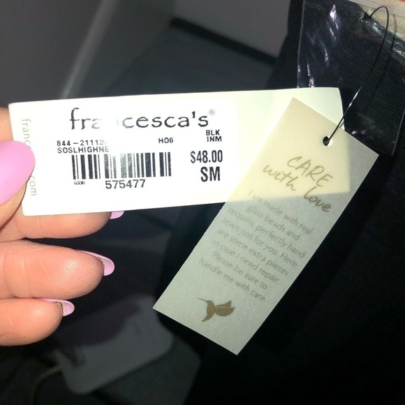 Francesca’s mini dress with Jewel collar Black new Small - Picture 5 of 8